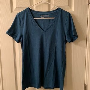 American Giant Blue V-Neck T-Shirt